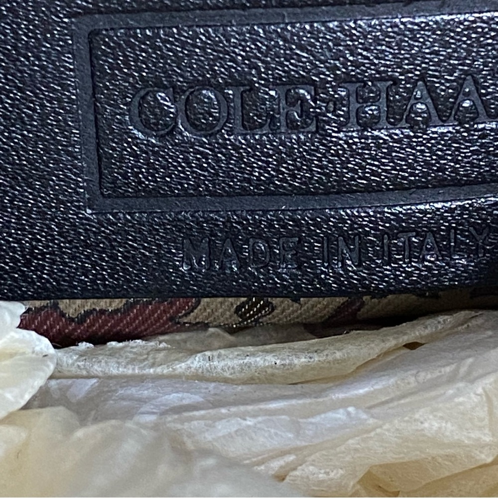 COLE HAAN WOVEN BASKETWEAVE BROWN LEATHER CROSSBODY SHOULDER BAG PURSE MADEITALY - Picture 4 of 7